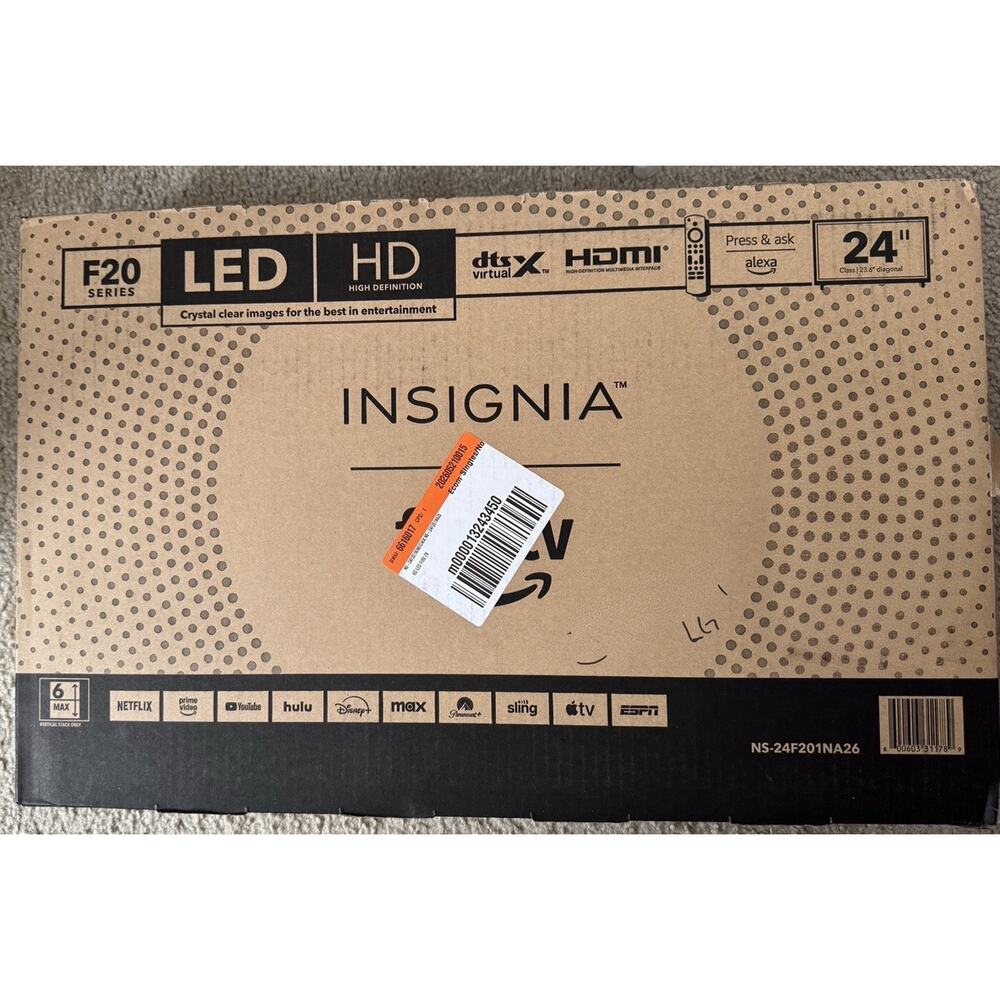 Insignia 24” F20 Series Fire TV Smart LED HD Television NS-24F201NA26 New Sealed